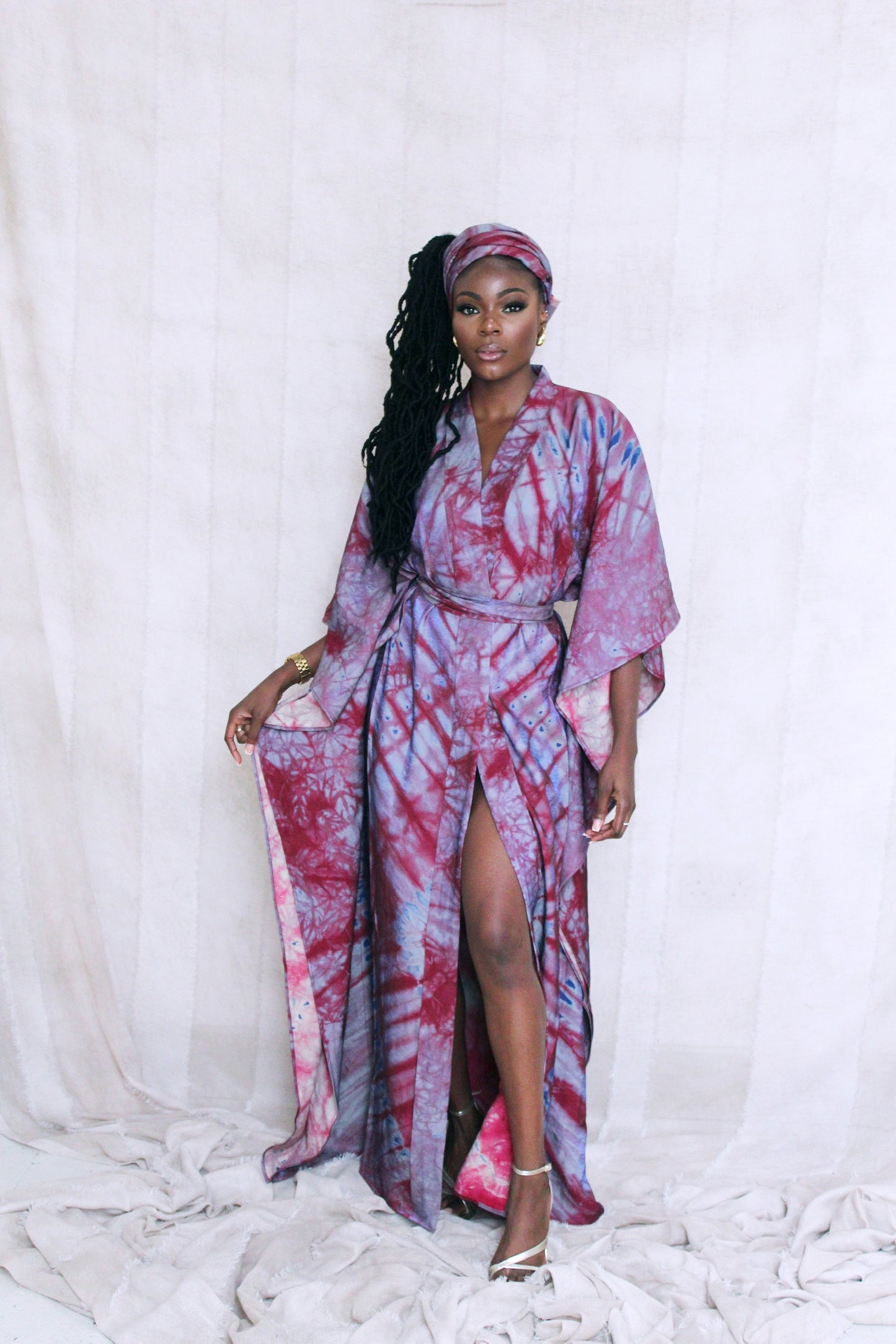 Eros - Wine Belted Kimono Kaftan