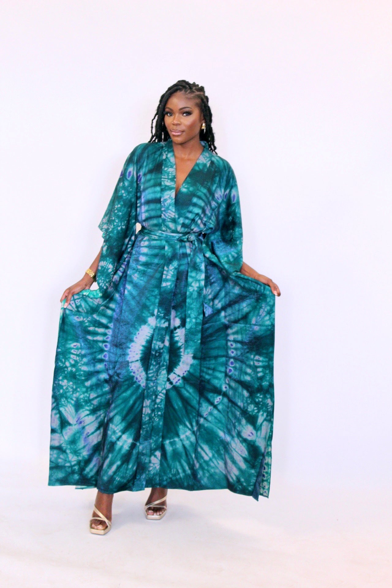 Eros - Blue Belted Kimono Kaftan