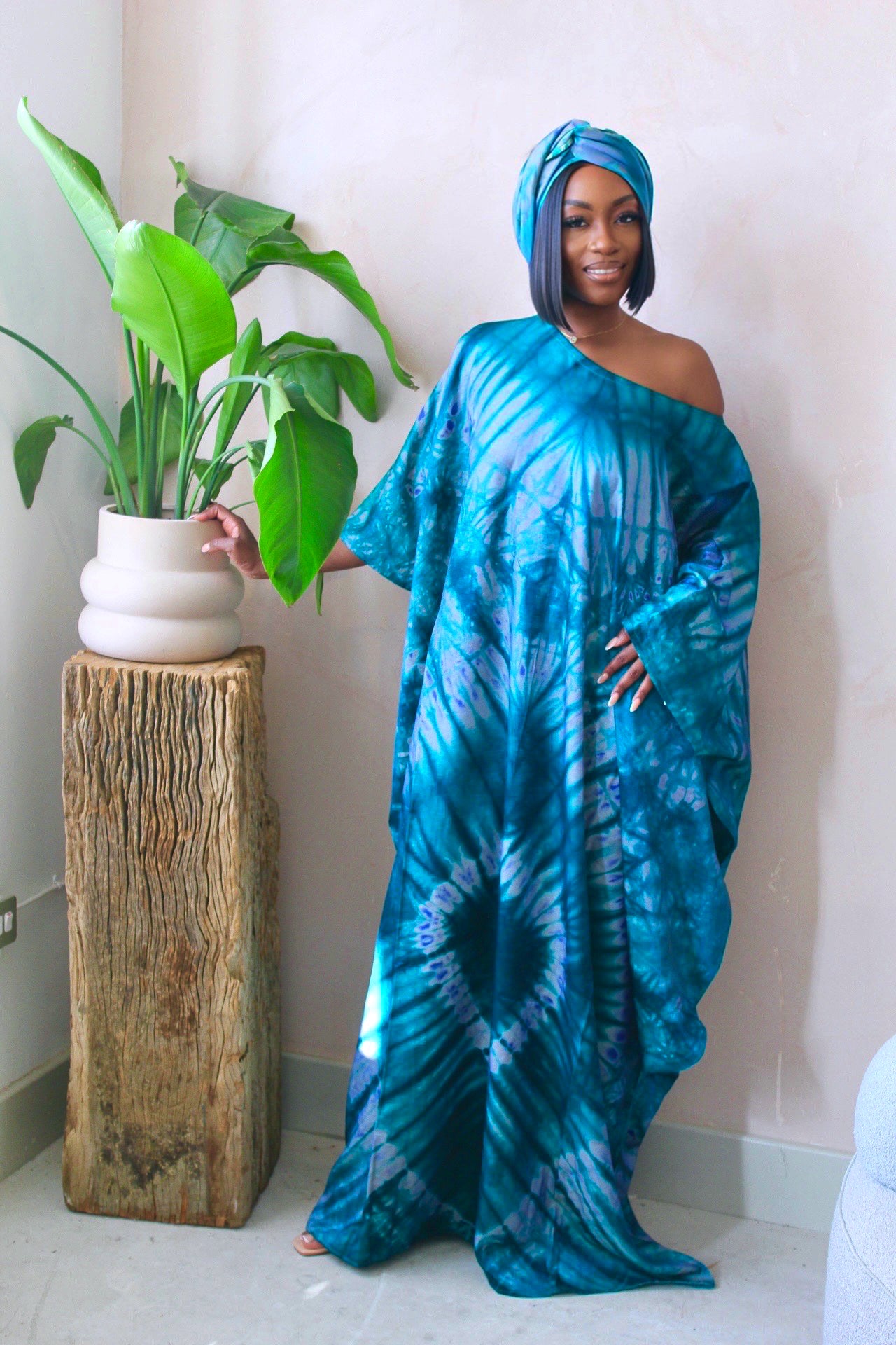 Eunoia - Blue Round Neck Kaftan